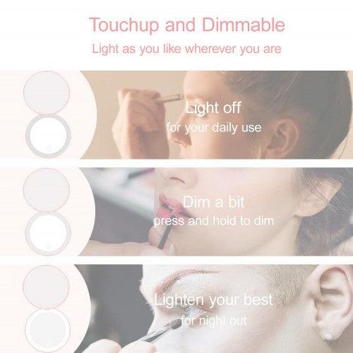 Portable Travel Mirror with LED Light,1x/10x Magnification Compact Mirror, 2-Sided Illuminated Folding Round Mirror - Toytexx Portable Travel Mirror with LED Light,1x/10x Magnification Compact Mirror, 2-Sided Illuminated Folding Round Mirror - Toytexx